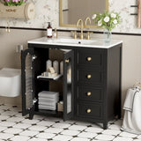 36-inch bathroom vanity with two soft close doors, adjustable shelves and three drawers N729P184710B