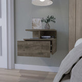 Augusta Floating Nightstand with 2-Tier Shelf and 1-Drawer B128P148657