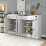 ZNTS Kitchen Sideboard Storage Buffet Cabinet with 2 Drawers & 4 Doors Adjustable Shelves for Dining 79307233