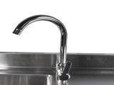 39.4in Stainless Steel Utility Sink Set, Single Bowl Commercial Sink w/ Shelves Single Bowl Sink for 91301593