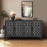 Hollow Four Door Antique Cabinet, American Country Style, Suitable for Living Room, TV Cabinet, W1445P146389