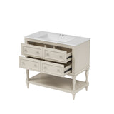 36" Bathroom Vanity Cabinet Sink Combo Set, Undermount Ceramic Sink, Free Standing Vanity Set N710P250654Y