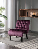 COOLMORE Modern Velvet Armless Accent Living Room Chair / Leisure Chair,Upholstered Fabric Button W39550126