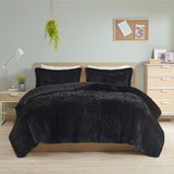 King/Cal King Shaggy Long Fur Comforter Mini Set B03595935