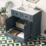 30'' Bathroom Vanity with Ceramic Sink,Solid Wood Frame Bathroom Storage Cabinet with Soft Closing N710P190656C