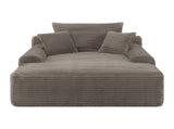 NEW Convertible Chaise Lounge Chair Plush with Wide Armrest & Throw Pillows, Cozy Boneless Sleeper W3975P549237