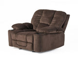 Luxurious Manual Recliner Chair in Chocolate with Skin-Friendly Fabric and Dual Cup Holders 57578.00CHO