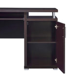 Computer Desk with 2 Drawers and Cabinet in Cappuccino B016P162591