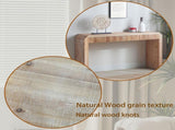 Rustic Wooden Console Table with Drawer Minimalist Design, Ribbed Texture, and Natural Finish W2729P239172