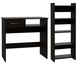 Vizcaya Home Office Set, Single Drawer, Keyboard Tray,Bookcase -Black B07092121