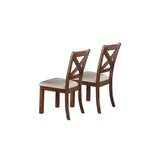 ZNTS Set of 2 Side Chairs Natural Brown Finish Solid wood Contemporary Style Kitchen Dining Room B01181967