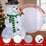 4FT Lighted Snowman and Squirrel Christmas Yard Decorations, Pre-lit Pull Up Snowman with 120 White 37070380