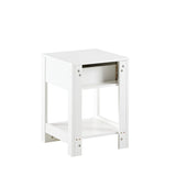 15.75" Rattan End table with drawer, Modern nightstand, side table for living room, bedroom,white W126573112
