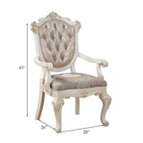 ZNTS Rose Gold and Pearl White Tufted Arm Chair B062P189176