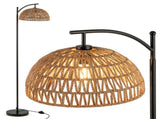 Floor Lamp with Foot Pedal Switch - Stable Base 8&deg Stability Test, Black Metal & Paper Rope 44264757