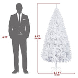 6 FT Artificial Christmas Tree with 800 Branch Tips and Sturdy Metal Stand, White 42026375