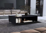 Coffee Table 15.6" H, 1 shelf, 4 legs, Black B097P250877