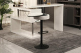 Round Storage Bar Stool Set of 2, Off White Linen Height Adjustable Barstool, 360&degCounter Height W2200P196801