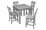 Wooden Dining Square Table, Kitchen Table for Small Space, 4 Person Counter Height Table, Gray,
ONLY W1998126370