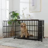 ZNTS 42" Heavy Duty Dog Crate for Large Medium Dogs, Furniture Style cage with 4 Lockable Wheels and 2 W206P146720