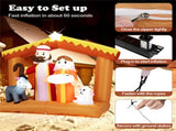 6ft Inflatable Nativity Scene - 6 Built-in LED Lights Weather-Resistant Polyester Xmas Outdoor Decor 92207829