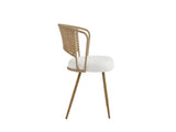 Wicker dining chairs - 4-piece set - Farmhouse soft padded cane back kitchen chair with sponge 31686339