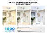 52 inch Modern Ceiling Fan with Lights,Remote Control, 3 Plywood Blades,6-Speed,Dimmable, Noiseless 25526653