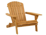 Folding Wooden Adirondack Lounger Chair with Natural Finish 54748532