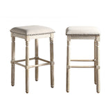 Arnhem Wood Upholstered Bar Stools, Set of 2, Tan T2574P164816