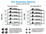 5 Tier 6000lbs Heavy Duty Adjustable Storage Rack Metal Shelf Wire Shelving Unit with Wheels & Shelf W155083056