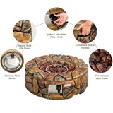 Fire Pit Table 40,000 BTU Stone Gas Fire Stove Pit for Outdoor Patio 55324364