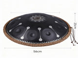 10 Notes Mandala Pattern Black Handpan Drum Decorative Steel Percussion Instrument 04381325