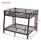 ZNTS Metal Full XL over Queen Bunk Bed for Teens and Adults,Space-Saving/Noise Reduced/No Box Spring W1307P224459