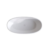 59'' Solid Surface Matte Tub, Solid Surface Soaking Tub, Stone Resin Freestanding Bathtub, Thick W2753P191209