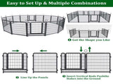 Dog Playpen Outdoor Extra Wide 16 Piece Panels Heavy Duty Dog Fence 40" Height Anti-Rust with Doors 96367448