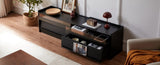 Mirod Modern TV Stand with Ample Storage,4 Drawer Design with Tempered Glass ,Built-in Charging N760P255436B