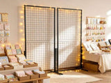 2-Pack 2' x 5.6' Gridwall Display Tower, Double-Sided Floorstanding Rack with T-Base & Clips 92322734