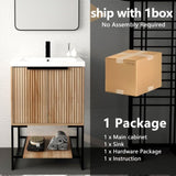 24 Inch Freestanding Bathroom Vanity With Resin Basin BVA01124MP-1, W999P181590