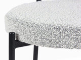 Burbank Modern Round Boucle Dining Chairs, Set of 2, Black White T2574P180243