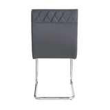 Grey and Chrome Side Chair with Sled Base B062P189136