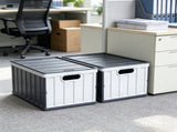 2-Pack 65L Collapsible Storage Bins with Lids, Stackable with Handles, Holds 84 lbs Each, Heavy Duty 54964199