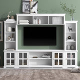 Minimalism Entertainment Wall Unit with Bridge, Modern TV Console Table for TVs Up 68789193