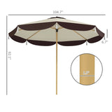8.7 FT Elegance Patio Umbrella, UPF 50 Outdoor Market Umbrella with 8 Ribs, Beige 22800972