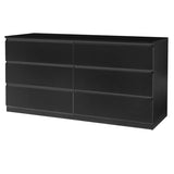 6 Drawer Double Dresser for Bedroom, Wide Storage Cabinet for Living Room Home Entryway, Black 53394625