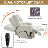 Dual Motor Heat Massage Infinite Position Up to 350 LBS Electric Power Lift Recliners with W3224P288434