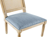 French Country Dining Chairs Elegant Cane Backrest & Upholstered Seats with Fluted Legs N767P263678D