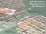 Outdoor PE Wicker Side Table with Storage, Patio Rattan End Table Square 36043080