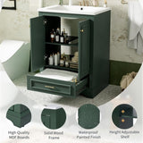 24'' Bathroom Vanity with Ceramic Sink Combo, Modern Freestanding Storage Cabinet with Silver N710P194893F