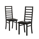 Metal Dining Chairs Set of 2, Steel Legs and PU Leather Seats, High Back Armless Dining Chairs, for W757P232710