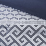 7 Piece Jacquard Comforter Set Navy Cal King B03597210